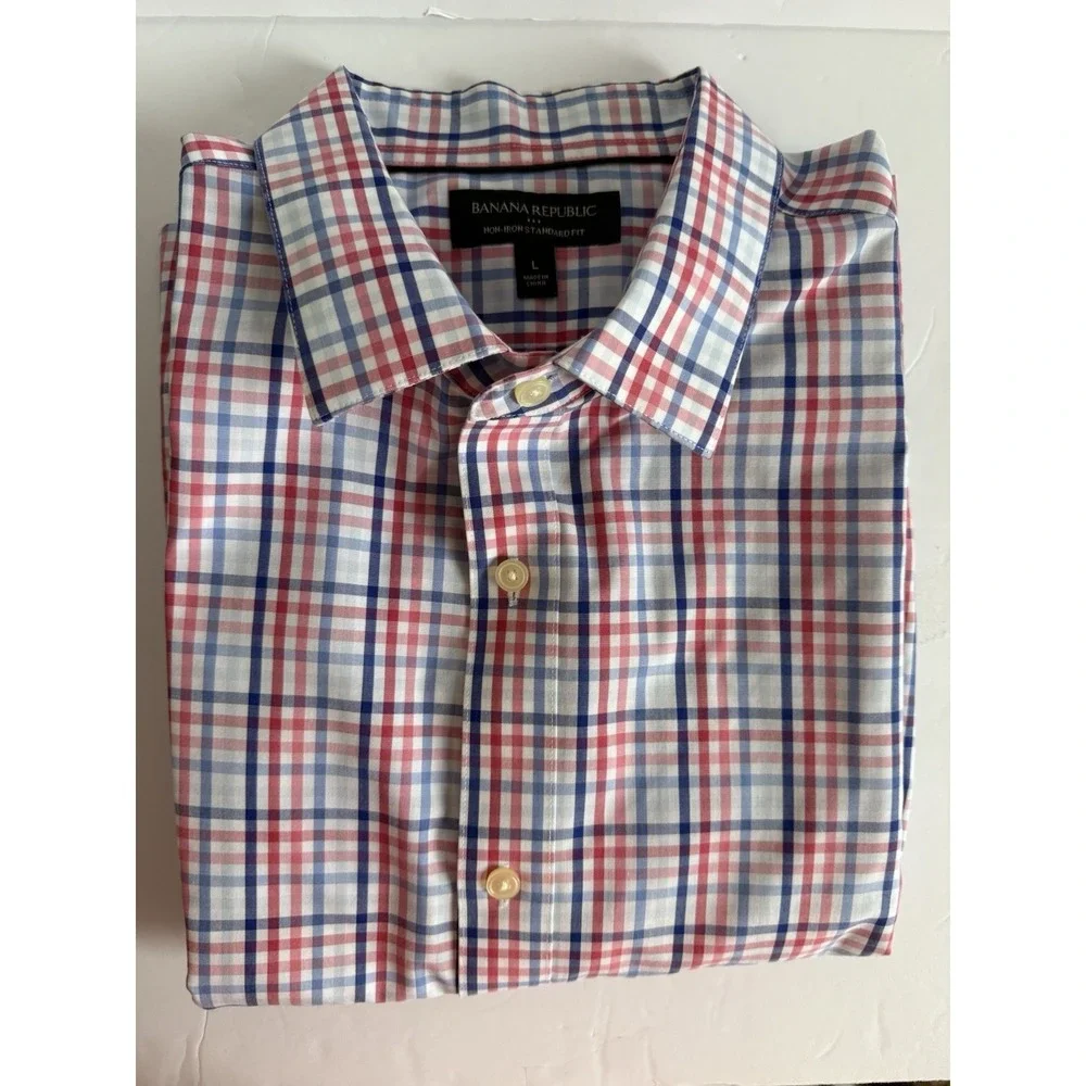 Banana Republic Lot Of 3 Button Down Shirts Large Cotton Long Sleeve Career‎